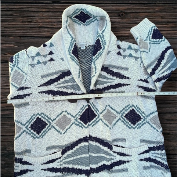 Coldwater Creek Taos Trails Southwestern Oatmeal Duster Knit Cardigan 1X VGUC - Picture 13 of 16